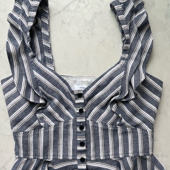 Marissa Webb NWOT Ezra Flutter Sleeve Striped Button Tank Top - Picture 3 of 4